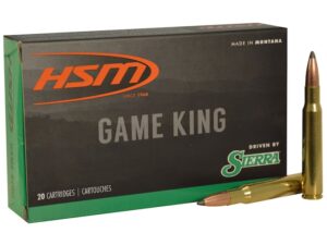 HSM GameKing Ammunition 30-06 Springfield 165 Grain Sierra GameKing Soft Point Boat Tail Box of 20 For Sale