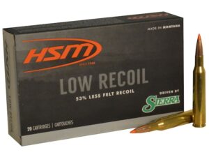 HSM Low Recoil Ammunition 270 Winchester 130 Grain Sierra Tipped Spitzer Boat Tail Box of 20 For Sale