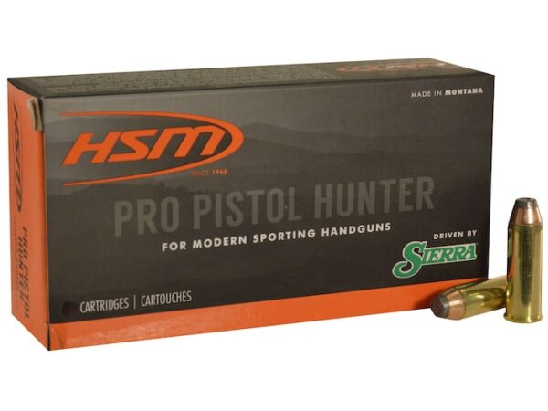 HSM Pro Pistol Hunter Ammunition 500 S&W Magnum 400 Grain Sierra Jacketed Soft Point Box of 20 For Sale