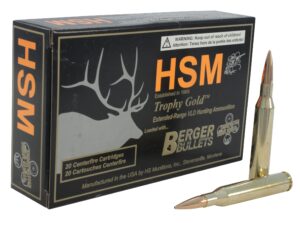 500 Rounds of HSM Trophy Gold Ammunition 25-06 Remington 115 Grain Berger Hunting VLD Hollow Point Boat Tail Box of 20 For Sale