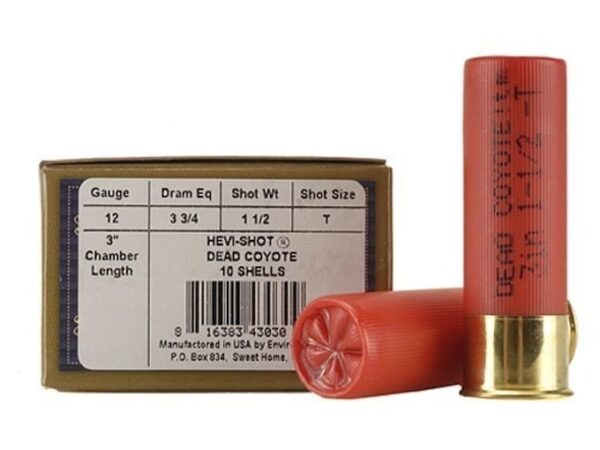 Hevi-Shot Dead Coyote Ammunition 12 Gauge Hevi-Shot Buckshot Non-Toxic For Sale