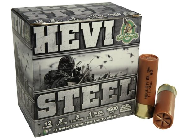 Hevi-Shot Hevi-Steel Waterfowl Ammunition 12 Gauge 3" 1-1/4 oz #3 Non-Toxic Shot For Sale