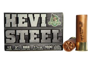 Hevi-Shot Hevi-Steel Waterfowl Ammunition 12 Gauge 3" 1-1/4 oz BBB Non-Toxic Shot For Sale