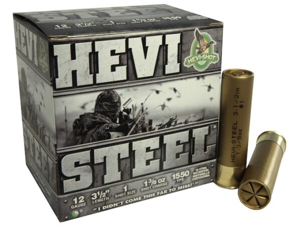 Hevi-Shot Hevi-Steel Waterfowl Ammunition 12 Gauge 3-1/2" 1-3/8 oz #1 Non-Toxic Shot For Sale