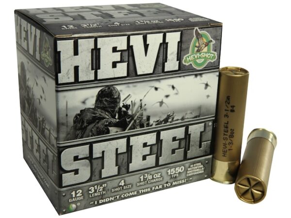 Hevi-Shot Hevi-Steel Waterfowl Ammunition 12 Gauge 3-1/2" 1-3/8 oz #4 Non-Toxic Shot For Sale