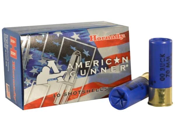 Hornady American Gunner Ammunition 12 Gauge 2-3/4" Reduced Recoil 00 Buckshot Box of 10 For Sale
