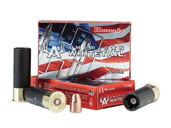 Hornady American Whitetail Ammunition 12 Gauge 2-3/4" 325 Grain Interlock Hollow Point Sabot Slug Box of 5 For Sale