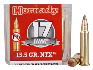 500 Rounds of Hornady Ammunition 17 Hornady Magnum Rimfire (HMR) 15.5 Grain NTX Lead-Free Box of 50 For Sale