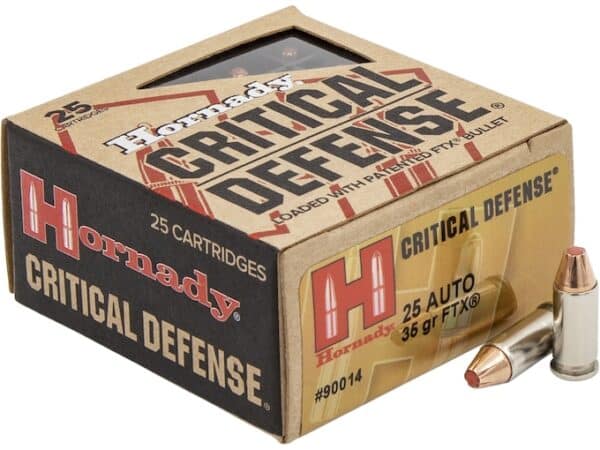 Hornady Critical Defense Ammunition 25 ACP 35 Grain FTX Box of 25 For Sale
