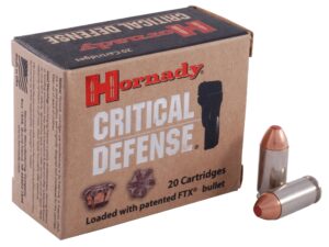 500 Rounds of Hornady Critical Defense Ammunition 40 S&W 165 Grain FTX Box of 20 For Sale