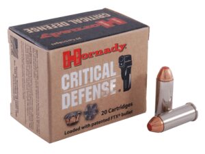 500 Rounds of Hornady Critical Defense Ammunition 44 Special 165 Grain FTX Box of 20 For Sale