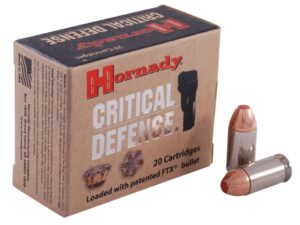 500 Rounds of Hornady Critical Defense Ammunition 45 ACP 185 Grain FTX Box of 20 For Sale