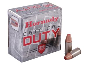 500 Rounds of Hornady Critical Duty Ammunition 9mm Luger +P 135 Grain FlexLock Box of 25 For Sale