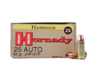 Hornady Custom Ammunition 25 ACP 35 Grain XTP Jacketed Hollow Point Box of 25 For Sale