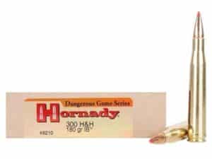 500 Rounds of Hornady Custom Ammunition 300 H&H Magnum 180 Grain InterBond Box of 20 For Sale