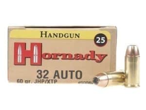 Hornady Custom Ammunition 32 ACP 60 Grain XTP Jacketed Hollow Point Box of 25 For Sale