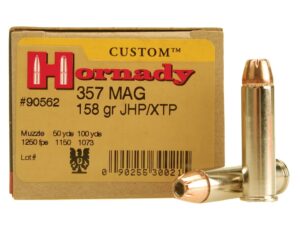 Hornady Custom Ammunition 357 Magnum 158 Grain XTP Jacketed Hollow Point Box of 25 For Sale