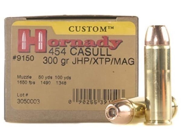 Hornady Custom Ammunition 454 Casull 300 Grain XTP Jacketed Hollow Point Box of 20 For Sale