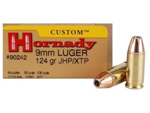 Hornady Custom Ammunition 9mm Luger 124 Grain XTP Jacketed Hollow Point Box of 25 For Sale