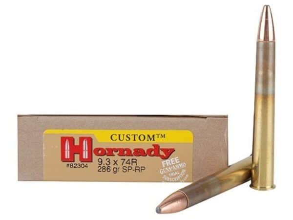 500 Rounds of Hornady Dangerous Game Ammunition 9.3x74mm Rimmed 286 Grain Spire Point Box of 20 For Sale
