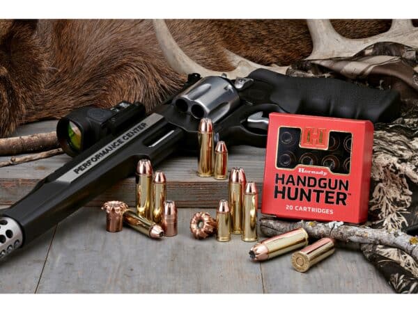 500 Rounds of Hornady Handgun Hunter Ammunition 44 Remington Magnum 200 Grain MonoFlex Lead-Free Box of 20 For Sale