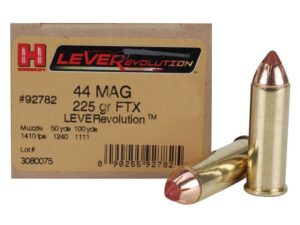 500 Rounds of Hornady LEVERevolution Ammunition 44 Remington Magnum 225 Grain FTX Box of 20 For Sale