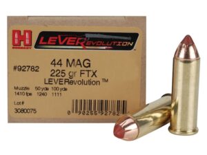 Hornady LEVERevolution Ammunition 44 Remington Magnum 225 Grain FTX Box of 20 For Sale
