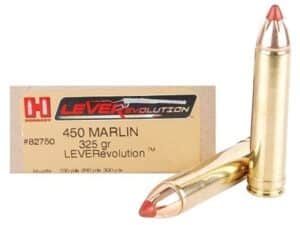 500 Rounds of Hornady LEVERevolution Ammunition 450 Marlin 325 Grain FTX Box of 20 For Sale