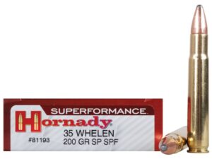 500 Rounds of Hornady Superformance Ammunition 35 Whelen 200 Grain Soft Point Box of 20 For Sale