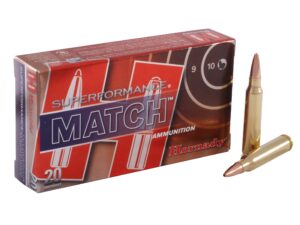 500 Rounds of Hornady Superformance Match Ammunition 223 Remington 75 Grain Hollow Point Boat Tail Match Box of 20 For Sale