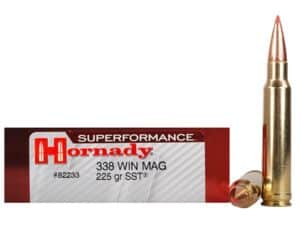 500 Rounds of Hornady Superformance SST Ammunition 338 Winchester Magnum 225 Grain SST Box of 20 For Sale