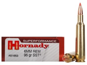 500 Rounds of Hornady Superformance SST Ammunition 6mm Remington 95 Grain SST Box of 20 For Sale
