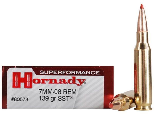 500 Rounds of Hornady Superformance SST Ammunition 7mm-08 Remington 139 Grain SST Box of 20 For Sale