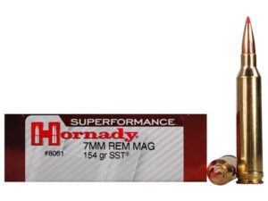 500 Rounds of Hornady Superformance SST Ammunition 7mm Remington Magnum 154 Grain SST Box of 20 For Sale