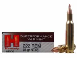 500 Rounds of Hornady Superformance Varmint Ammunition 222 Remington 35 Grain NTX Lead-Free Box of 20 For Sale