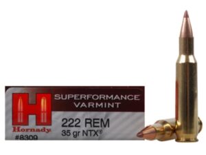 Hornady Superformance Varmint Ammunition 222 Remington 35 Grain NTX Lead-Free Box of 20 For Sale