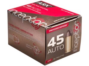 Inceptor Preferred Defense Ammunition 45 ACP 118 Grain ARX Lead-Free For Sale