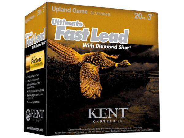 Kent Cartridge Ultimate Fast Lead Diamond Shot Upland Ammunition 20 Gauge 3" 1-1/4 oz #5 Shot Box of 25 For Sale