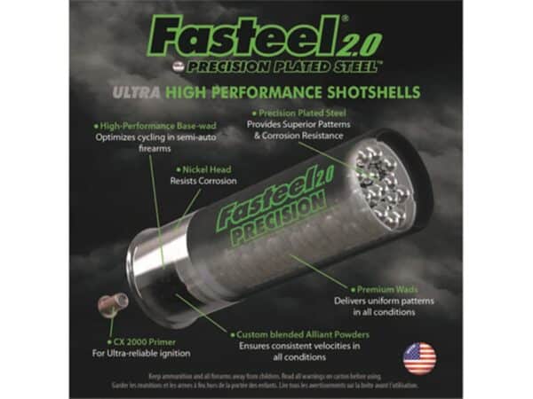 Kent Fasteel 2.0 Precision Steel Waterfowl Ammunition 12 Gauge Non Toxic Steel Shot For Sale 1