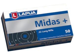 Lapua Midas+ Ammunition 22 Long Rifle 40 Grain Lead Round Nose For Sale