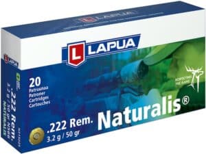Lapua Naturalis Ammunition 222 Remington 50 Grain Polymer Tip Lead Free Box of 20 For Sale