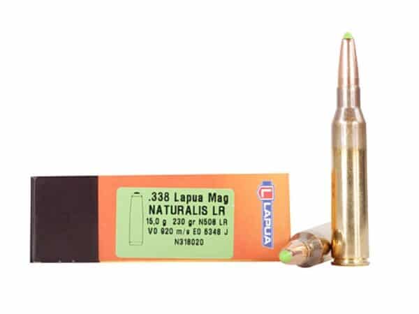 500 Rounds of Lapua Naturalis Ammunition 338 Lapua Magnum 230 Grain Polymer Tip Lead-Free Box of 10 For Sale