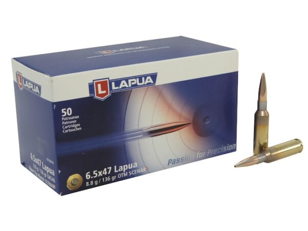 Lapua Scenar-L Ammunition 6.5x47 Lapua 136 Grain Hollow Point Boat Tail Box of 50 For Sale
