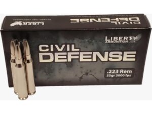 Liberty Civil Defense Ammunition 223 Remington 55 Grain Fragmenting Hollow Point Lead-Free Box of 20 For Sale