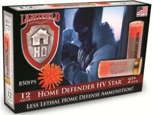 Lightfield Home Defender Less Lethal Ammunition 12 Gauge 2-3/4" 75 Grain High Velocity Rubber Star Slug Box of 5 For Sale
