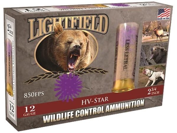 Lightfield Wildlife Control Less Lethal Ammunition 12 Gauge 2-3/4" 75 Grain High Velocity Rubber Star Slug Box of 5 For Sale