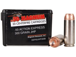 Magnum Research Ammunition 50 Action Express 300 Grain Jacketed Hollow Point Box of 20 For Sale