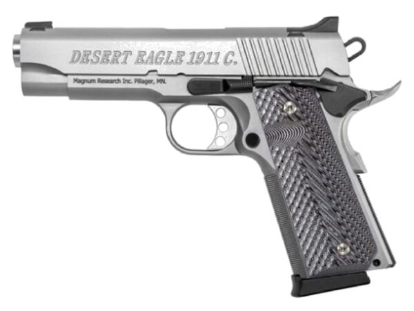 Magnum Research Desert Eagle 1911 Commander Semi-Automatic Pistol 45 ACP 4.3" Barrel 8-Round Stainless Steel Black For Sale