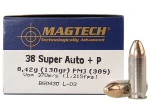 Magtech Ammunition 38 Super +P 130 Grain Full Metal Jacket For Sale