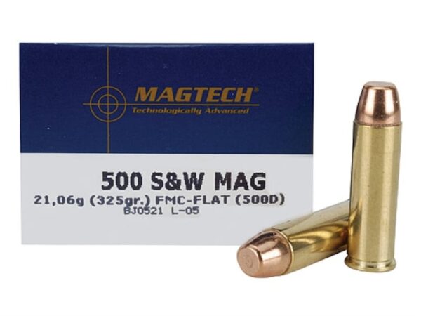 Magtech Ammunition 500 S&W Magnum 325 Grain Full Metal Jacket Flat Point For Sale